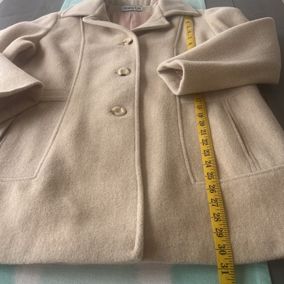 Vintage Herman Kay Cream Wool Blend Coat – Classic Button Front – Made in USA - Picture 10 of 14